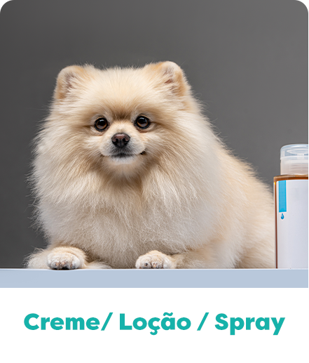 Creme, loção e spray para Pet manipulado.